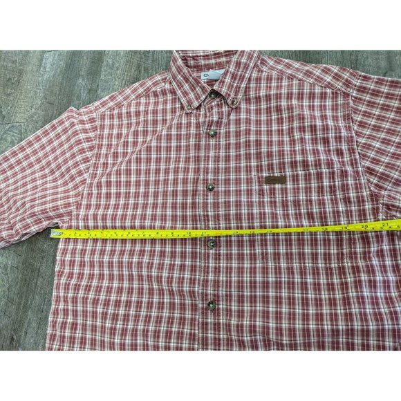 Carhartt Relaxed Fit Men's Red CottonPlaid Button Up Short Sleeve Shirt Sz M - Picture 7 of 7